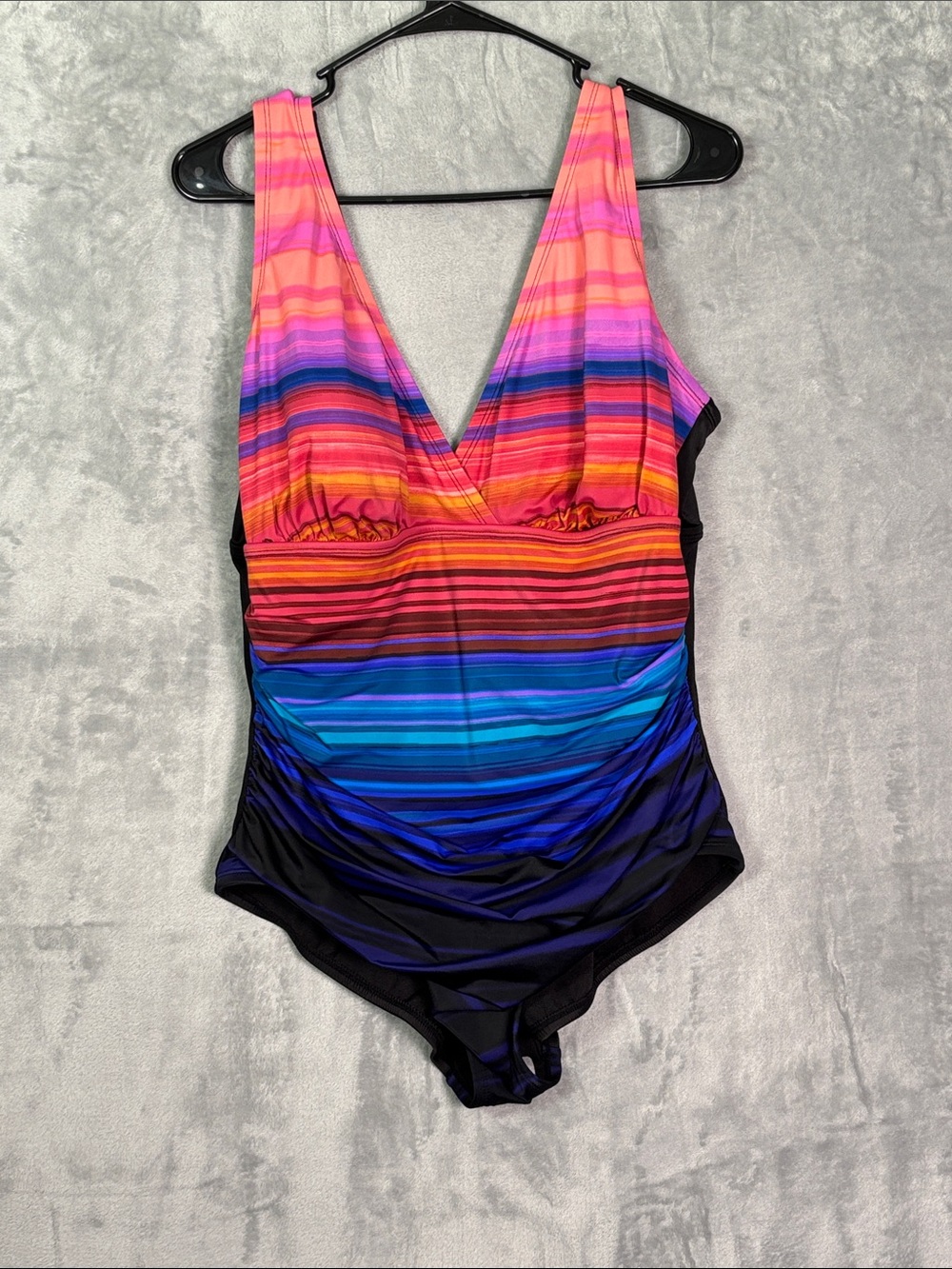 Embrace Your Curves Miracle Brands Sunset Pink One Piece Swim Suit Size 1X